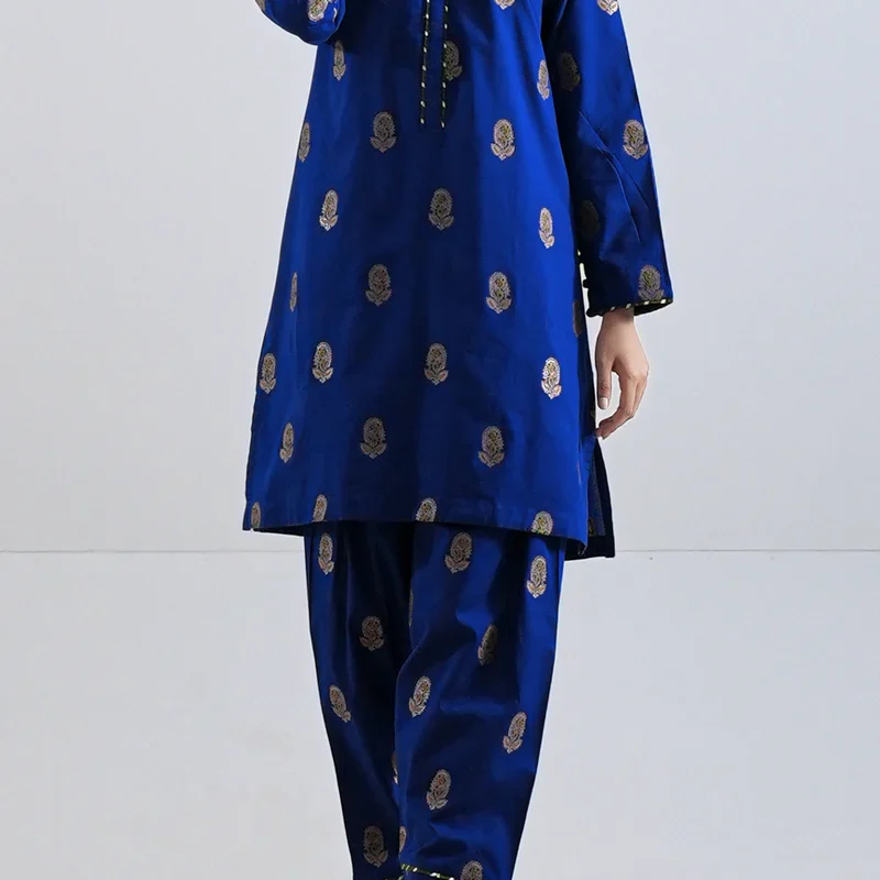 Cotton Jacquard Stitched 2 Piece (Shirt/Trouser)