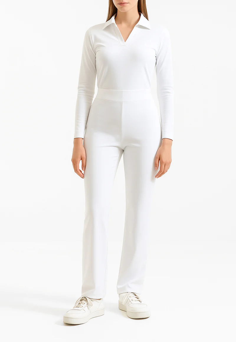 High Waist Straight Trousers