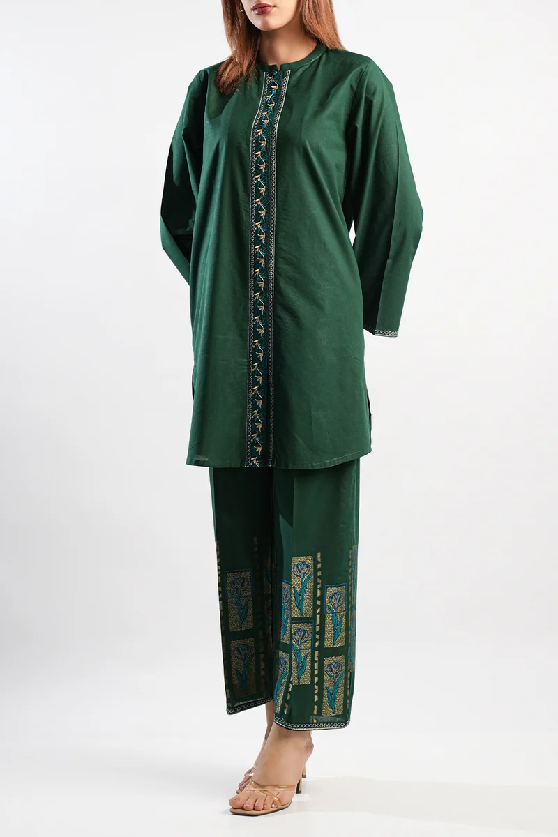 Cotton Jacquard Stitched 2 Piece (Shirt/Trouser)